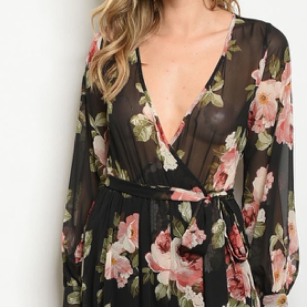 ☀️BLACK FLORAL PRINT DRESS - Picture 4 of 9
